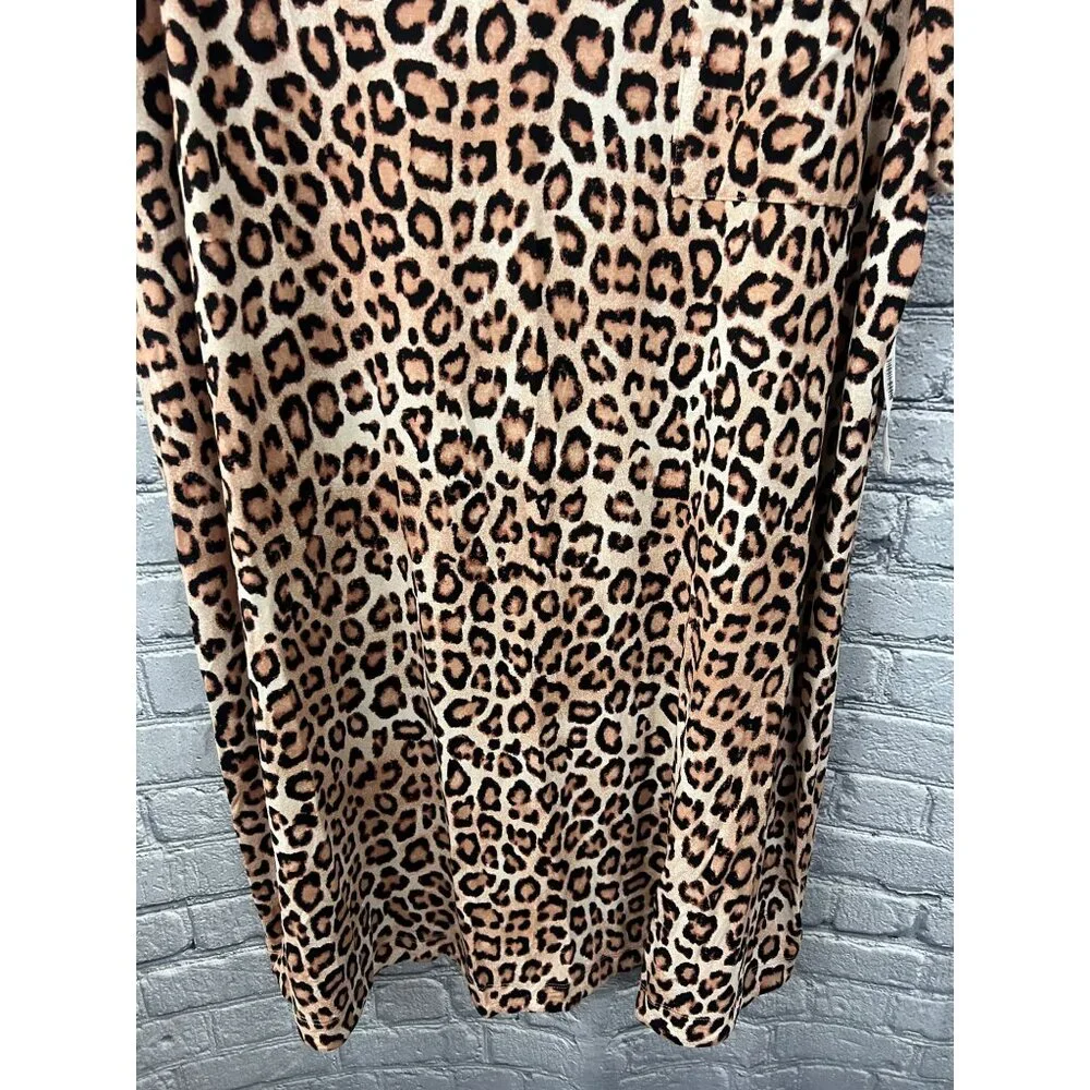 Soma Cool Nights NWT Leopard Print Sleep Shirt XXL V-Neck Pocket Nightgown - Picture 7 of 9